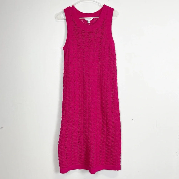 Time and Tru Dresses & Skirts - Time and Tru Midi Dress Womens Size Large Pink Knit Sleeveless
